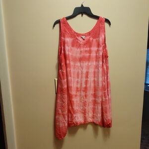 Pink Tank Top With Tie Dye Sz 3x